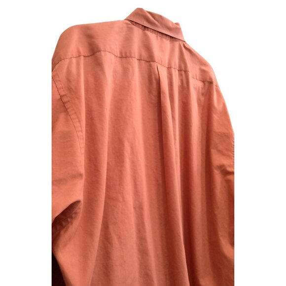 Covington Mens Button-Up Shirt 18-18.5 34/35 Big Tall Fit Orange Long Sleeve - Picture 5 of 7